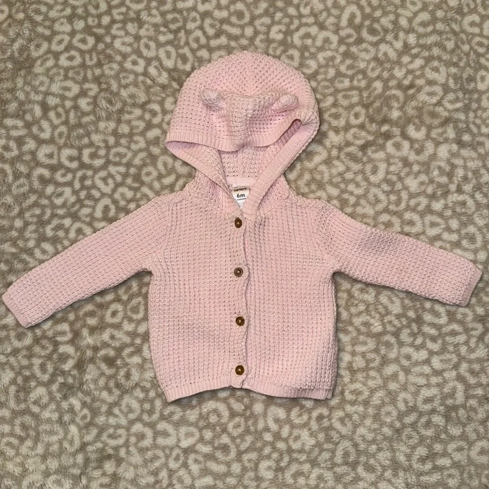 Carter's 6mo Pink and White Dress and Sweater Bundle